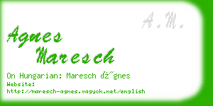 agnes maresch business card